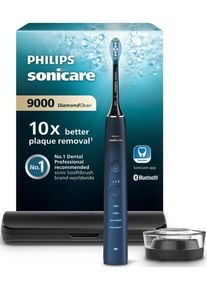 Elektrische Zahnb&uuml;rste PHILIPS SONICARE "DiamondClean 9000 Special Edition HX9911", schwarz (aquamarine, schwarz), Elektrozahnb&uuml;rstenB:15,3cm H:25,4cm T:9,8cm, Elektrische Zahnb&uuml;rste, mit integriertem Drucksensor, 4 Putzprogramme und 3 Intensit&auml;tsstufen, B:15,3cm H:25,4cm T:9,8cm
