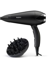 Haartrockner BaByliss "BaByliss Turbo Smooth 2200 Haartrockner, D572DE", schwarz, HaartrocknerB:23cm H:28cm T:12cm, Haartrockner, 2200W, F&ouml;n mit Ionen-Technologie, F&ouml;hn mit 2 Aufs&auml;tzen inkl. Diffusor, B:23cm H:28cm T:12cm