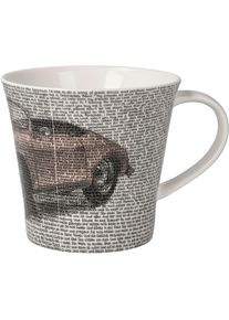 Tasse Goebel "Coffee-/Tea Mug SAXA - Porsche 356 Rubyred", bunt, B:10,5cm H:9,5cm, Porzellan, Trinkgef&auml;&szlig;e, Tasse