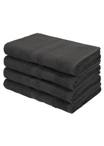 Duscht&uuml;cher OTTO HOME "Vanessa, 4 Duscht&uuml;cher, 70x140cm, in Standard- und Premium-Qualit&auml;t", grau (anthrazit), B:70cm L:140cm, Walkfrottee, Obermaterial: 100% Baumwolle, Handt&uuml;cher, Duscht&uuml;cher, Handt&uuml;cher mit Bord&uuml;re, 100% Baumwolle, einfarbig, weich