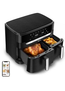 Tefal Hei&szlig;luftfritteuse "EY9428 Dual Easy Fry XXL", schwarz, B:45,8cm H:33cm T:38,5cm, Fritteusen, Heissluftfritteuse Doppelkammer, energie- & zeitsparend, EY9428, Hei&szlig;luftfritteuse