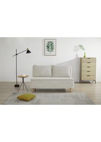 Schlafsofa Home Affaire "AINSLEY 140 cm -2-Sitzer, verstellbare R&uuml;ckenlehne", creme, B:145cm T:85cm, 100% Polyester, Sofas, Schlafsofa, wandelbar zum G&auml;stebett, Relaxsofa, Webstoff u. Cord-Bezug