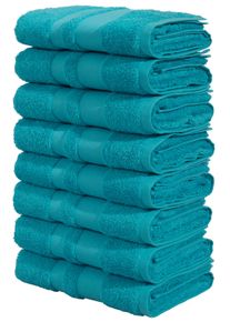 Handt&uuml;cher OTTO HOME "Vanessa, 8 Handt&uuml;cher, 50x100cm, in Standard- und Premium-Qualit&auml;t", t&uuml;rkis, B:50cm L:100cm, Walkfrottee, Obermaterial: 100% Baumwolle, Handt&uuml;cher, Handt&uuml;cher, Handt&uuml;cher mit Bord&uuml;re, 100% Baumwolle, einfarbig, weich