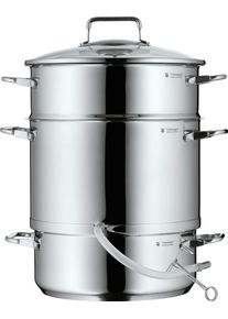 Entsafter WMF, silber (edelstahlfarben), B:38cm H:32,5cm T:38cm, Entsafter, Entsafter, Zur schonenden Verarbeitung von Obst und Gem&uuml;se, Induktion
