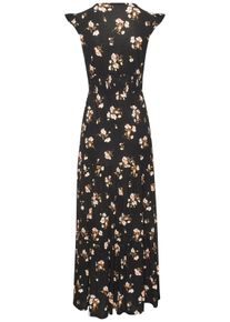 Vivance Damen Maxikleid in schwarz-koralle bedruckt ,Gr&ouml;&szlig;e 40, Witt, 100% Viskose