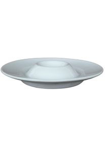 Eierbecher Van Well "Trend", wei&szlig;, B:13cm H:3cm, Porzellan, Eierbecher, Eierbecher, mit Ablage, sp&uuml;lmaschinenfest und mikrowellengeeignet, Porzellan