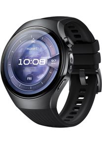 Smartwatch Huawei "WATCH 5 46mm", schwarz (schwarz, schwarz), Smartwatches, Kinder, 1,5 &Prime;, Smartwatch, X-TAP, Health Glance, 316L Edelstahl, Kompatibel mit iOS & Android