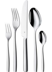 Besteck-Set WMF "Palma in klassisch-stilsicherer Optik, ergonomisch, Wellenschliff", silber (edelstahlfarben), 60 Stk., Cromargan Edelstahl Rostfrei 18/10, Essbesteck-Sets, Besteck-Set, sp&uuml;lmaschinengeeignet, optimale Sch&auml;rfe, hochwertiger Besteckkasten