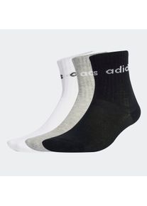 Funktionssocken adidas Performance "LIN KIDS CRW 3P", M&auml;dchen, Gr. 34-36, schwarz-wei&szlig; (wei&szlig;, mgrauh, schwarz), Obermaterial: 65% Baumwolle, 31% Polyester, 4% Elasthan, Socken Funktionssocken