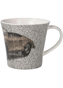 Tasse Goebel "Coffee-/Tea Mug Saxa- Porsche 356 Orange", bunt, B:10,5cm H:9,5cm, Porzellan, Trinkgef&auml;&szlig;e, Tasse