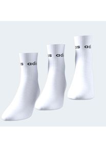 Funktionssocken adidas Performance "LIN KIDS CRW 3P", M&auml;dchen, Gr. 34-36, wei&szlig; (wei&szlig;, wei&szlig;, wei&szlig;), Obermaterial: 65% Baumwolle, 31% Polyester, 4% Elasthan, Socken Funktionssocken