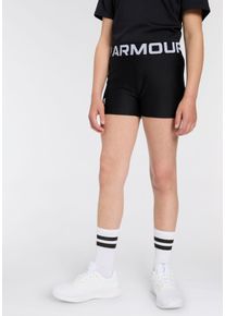 Trainingsshorts Under Armour "HeatGear", M&auml;dchen, Gr. XS (122), N-Gr, wei&szlig; (schwarz,, wei&szlig;), Obermaterial: 86% Polyester, 14% Elasthan, Hosen Trainingsshorts, F&uuml;r Kinder - Perfekt f&uuml;r die warmen Tage. H&auml;lt dich k&uuml;hl und trocken., Topseller