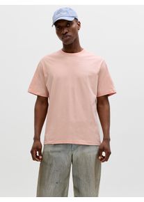 Jack & Jones Kurzarmshirt JACK & JONES "JORMONTAUK AOP BACK TEE SS CREW NECK", Herren, Gr. XL, peach melba, Jersey, Obermaterial: 100% Baumwolle, bedruckt, regular fit normal, Rundhals, Shirts Kurzarmshirt, Baumwolle, regular fit