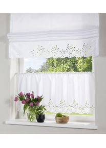 Scheibengardine OTTO HOME "Neapel" Gr. 6, wei&szlig;, B:120cm H:60cm, Taft, Polyester, Gardinen, Scheibengardine, halbtransparent, Seiden Optik
