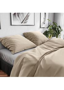 Bettw&auml;sche WOLKENFELD "Renforc&eacute; Bettw&auml;sche Baumwolle - Nat&uuml;rlich weiches Schlafgef&uuml;hl", beige, B/L: 135cm x 200cm, 1 Stk., 1 Stk., Renforc&eacute;, B/L: 80cm x 80cm, 2 tlg., Renforc&eacute;, Obermaterial: 100% Baumwolle, Bettw&auml;sche, Bettw&auml;sche, 135x200 cm, 155x220 & &Uuml;bergr&ouml;&szlig;en I inkl. Kissenbez&uuml;ge 80x80 I uni