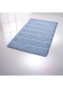 Badematte Kleine Wolke "Monrovia" Gr. 5, blau (stahlblau), H:23mm, Kunstfaser, Badematten, Badematte, Badteppich, Uni Farben, gestreift, aus Mikrofaser, waschbar