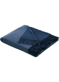 Wohndecke Biederlack "Soft Impression im Doubleface-Look", blau (jeans, marine), B:130cm L:170cm, Baumwolle, Kaschmir, Wohndecken, Wohndecke, Baumwolle-Kaschmir-Mix