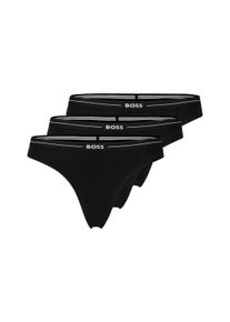 String BOSS "3P THONG", Damen, Gr. XS (34), 3 Stk., schwarz (schwarz 001), Jersey, Obermaterial: 90% Baumwolle, 10% Elasthan, unifarben, k&ouml;rpernah, Unterhosen String, mit BOSS Logobund
