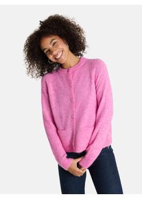 LIEBLINGSST&Uuml;CK Strickjacke LIEBLINGSST&Uuml;CK "AnnickL", Damen, Gr. 38, blush, Strick, Obermaterial: 33% Alpaka, 33% Wolle, 31% Polyamid, 3% Elasthan, clean, meliert, unifarben, normal, Rundhals, Raglan&auml;rmel Rippstrickb&uuml;ndchen, Strickjacken Strickjacke, mit aufgesetzten Taschen