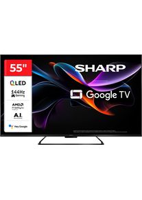 Sharp QLED-Fernseher "4T-C55HRx", Energieeffizienz: F, schwarz, 55 &Prime;, Fernseher, QLED-Fernseher