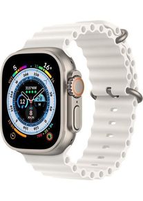 Apple Watch Ultra (2022) | 49 mm | GPS + Cellular | silver | Ocean-armband vit