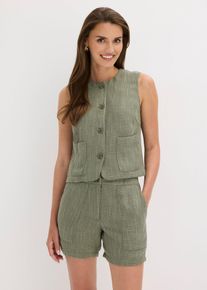 bonprix Femei Vestă cu decolteu rotund, verde, 46
