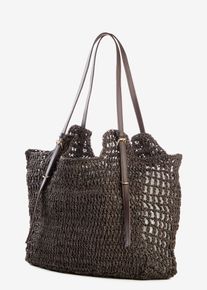 bonprix Torba shopper z ozdobnymi sprzączkami, brązowy, onesize
