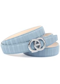 Lederg&uuml;rtel Anthoni Crown, Damen, Gr. 95, blau (hellblau), Leder, G&uuml;rtel Lederg&uuml;rtel, Stufenloser samtig f&uuml;hlender Lederg&uuml;rtel