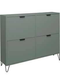 M&auml;usbacher Schuhschrank M&Auml;USBACHER "Bonnie", gr&uuml;n (pine gr&uuml;n matt), B:120cm H:99cm T:25cm, Holzwerkstoff, Schr&auml;nke, Schuhschrank, Schuhschrank mit Drahtgestell