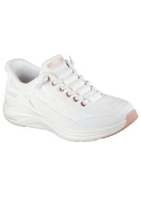 Slip-On Sneaker Skechers "CONTOUR FOAM-GOLDEN HOUR", Damen, Gr. 35, wei&szlig;, Leder, Lederimitat, Mesh, gesteppt, Schuhe Slip-On Sneaker, Slipper, Freizeitschuh, Schlupfschuh mit Slip-Ins Funktion
