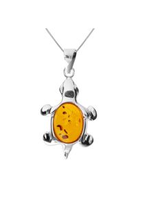 Kette mit Anh&auml;nger OSTSEE-SCHMUCK "- Schildkr&ouml;te - Silber 925/000 - Bernstein" Gr. 45, silber (silber 925, silberfarben, wei&szlig;), Schmuck_Sets, Damen, 45, Silber 925 (Sterlingsilber), Kette mit Anh&auml;nger