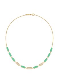 Collier "Collier mit Emaille-Einlagen und Zirkonia, Silber 925", gold, Giorgio Martello MILANO, Halsketten, Damen, Silber 925 (Sterlingsilber), Collier