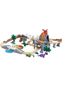 Spielzeug-Eisenbahn HAPE "Dino-Eisenbahn-Abenteuer", bunt, Spielzeugfahrzeuge, KinderB:86cm H:21,9cm, Holz, Kunststoff, Metall, Spielzeug-Eisenbahn, mit Licht- und Soundfuntkion, B:86cm H:21,9cm