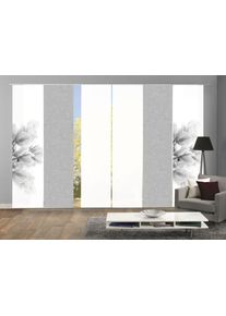 Schiebegardine Home Wohnideen "KESSI 6er SET" Gr. 1, grau, B:60cm H:245cm, Polyester, Gardinen, Schiebegardine, Schiebevorhang Digidruck 6er Set KESSI
