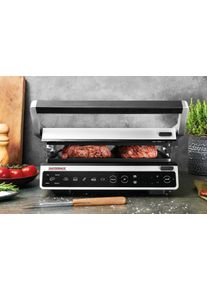 Kontaktgrill Gastroback "42542 Design BBQ Advanced Smart", silber (silberfarben), B:37,5cm H:17cm T:36cm, Kontaktgrill_Standgrill_Tischgrill_Teppanyakigrill, Kontaktgrill