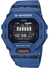 Smartwatch Casio G-SHOCK "GBD-200", blau (blau, schwarz, blau), Smartwatches, Herren, Smartwatch, Armbanduhr, Herrenuhr, Bluetooth, Schrittz&auml;hler, Stoppfunktion