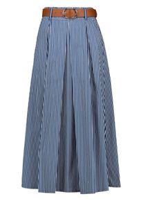 Maxirock Zero "Baumwollrock mit G&uuml;rtel", Damen, Gr. 42, blau (dunkelblau, wei&szlig;), Einsatz: 98% Baumwolle CO. 2% Elasthan EL., R&ouml;cke Maxirock