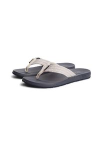 Zehentrenner Tommy Hilfiger "MOLDED PADDED HILFIGER B SANDAL", Herren, Gr. 46, grau (hellgrau), Textil, Schuhe Zehentrenner, Strandschuh, Sommerschuh, Poolslide mit Kontrastbesatz