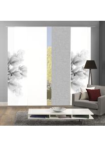 Schiebegardine Home Wohnideen "KESSI 4er SET" Gr. 1, grau, B:60cm H:245cm, Polyester, Gardinen, Schiebegardine, Schiebevorhang Digidruck 4er Set KESSI