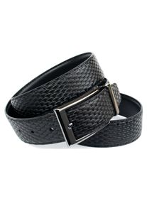 Lederg&uuml;rtel Anthoni Crown, Herren, Gr. 85, schwarz, Leder, gemustert, unifarben, G&uuml;rtel Lederg&uuml;rtel, Klassischer Wendeg&uuml;rtel eine Seite Flechtoptik