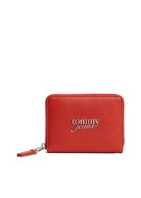 Geldb&ouml;rse Tommy Jeans "TJW BOLD MED ZA", Damen, rot, Lederimitat, Kleinlederwaren Geldb&ouml;rse, Damen Geldbeutel, Portemonnaie mit Logo-Schmuckelement