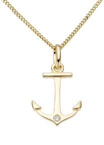 Ankeranh&auml;nger Firetti "Schmuck Geschenk Gold 333 Anh&auml;nger f&uuml;r Halskette "Anker", gold (gelbgoldfarben, wwei&szlig;), Schmuckanh&auml;nger, Damen, 0,01 P2 = erkennbare Einschl&uuml;sse, Diamanten Gelbgold 333, 0,4 g, Diamanten, Gelbgold 333, Ankeranh&auml;nger, mit Brillant