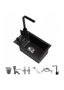 Undermount RV Kitchen Sink 15x12 Inch Stainless Steel Single Bowl With Faucet And Accessories Black