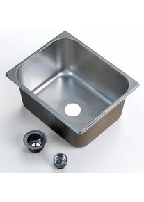 1-Compartment Drop-In Stainless Steel RV Sink Kit 12.75x10.5x6 Inches With Strainer