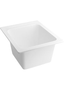 20 Inch Drop In Single Basin SMC Laundry Sink White