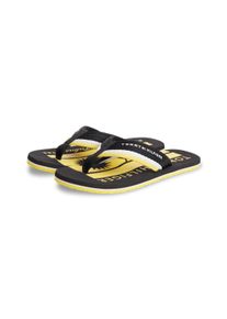 Zehentrenner Tommy Hilfiger "PATCH HILFIGER BEACH SANDAL", Herren, Gr. 47, schwarz, Textil, Schuhe Zehentrenner, Sommerschuh, Strandschuh mit gestreifter Bandage