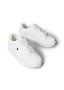 Sneaker Calvin Klein Jeans "CLASSIC CUPSOLE LACEUP LTH", Herren, Gr. 45, wei&szlig;, Leder, Lederimitat, unifarben, Schuhe Sneaker, Schn&uuml;rschuh, Freizeitschuh mit Fersenbesatz und seitlichem CK-Logo