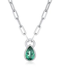 Silberkette Elli Premium "Halskette Quarz Tropfen Chain Optik 925 Silber rhodiniert" Gr. 45, silber, Halsketten, Damen, mit Stein, Silber 925 (Sterlingsilber), Silberkette