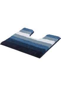 Badematte Meusch "Palace", blau (mare), H:20mm, Polyester, Badematten, Badematte, mordernes Streifendesign im Farbverlauf