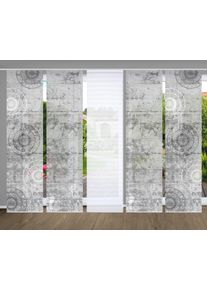 Schiebegardine HOME IN GREEN "MANDRIGA" Gr. 1, grau, B:60cm H:245cm, Polyester, Gardinen, Schiebegardine, SET DIGITALDRUCK,BAMBUSOPTIK RECYCELT